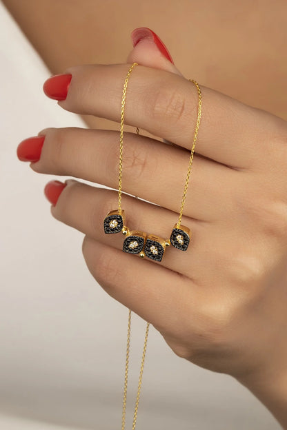 Diamond 925 Ayar Altın Kaplama Gümüş Kolye