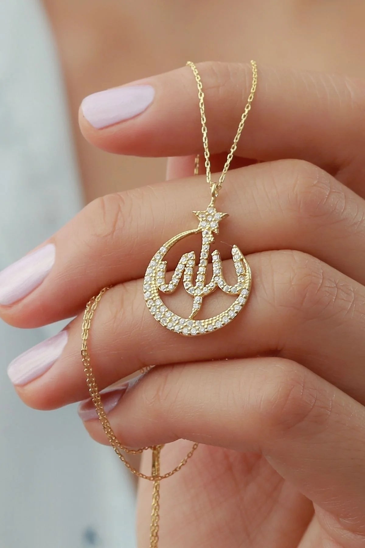 Allah Lafzı 925 Ayar Altın Kaplama Gümüş Kolye – 2
