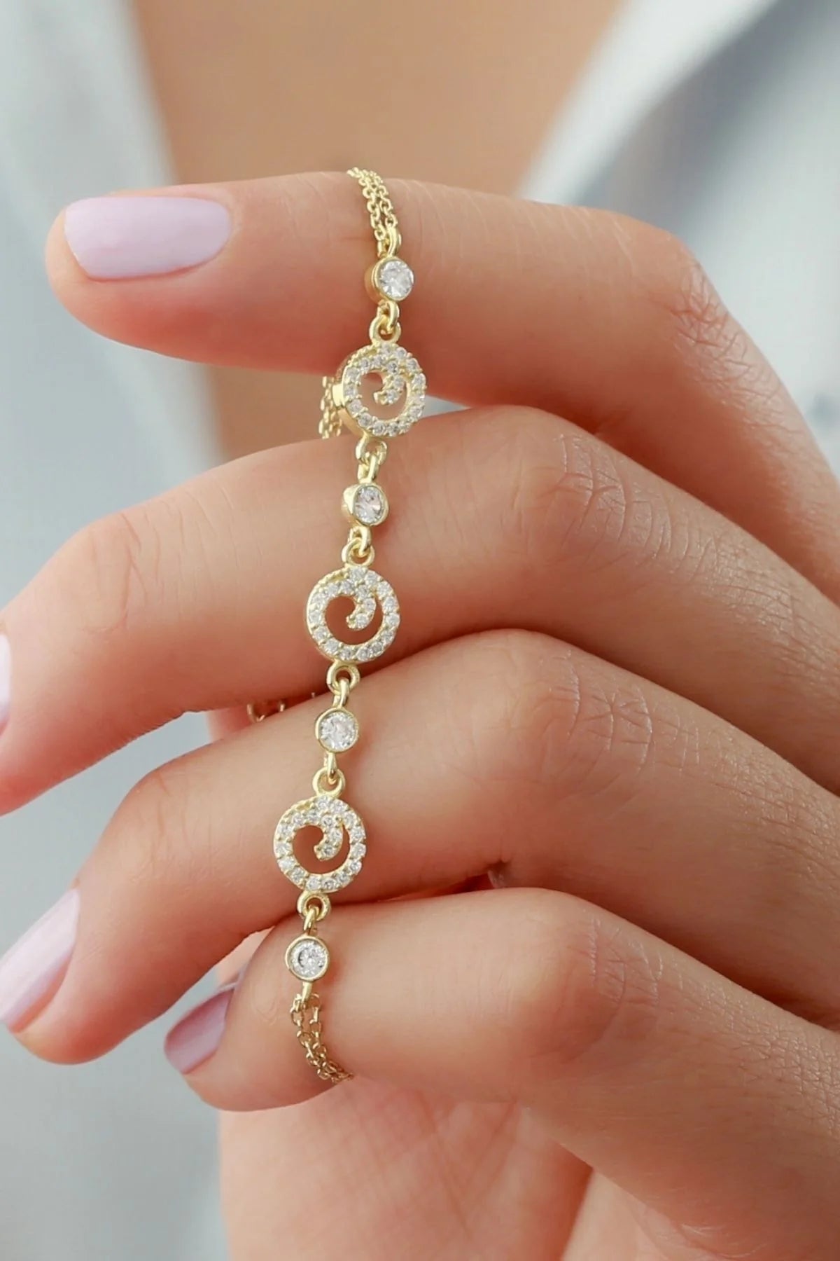 Trend 925 Ayar Altın Kaplama Gümüş Bileklik – 7