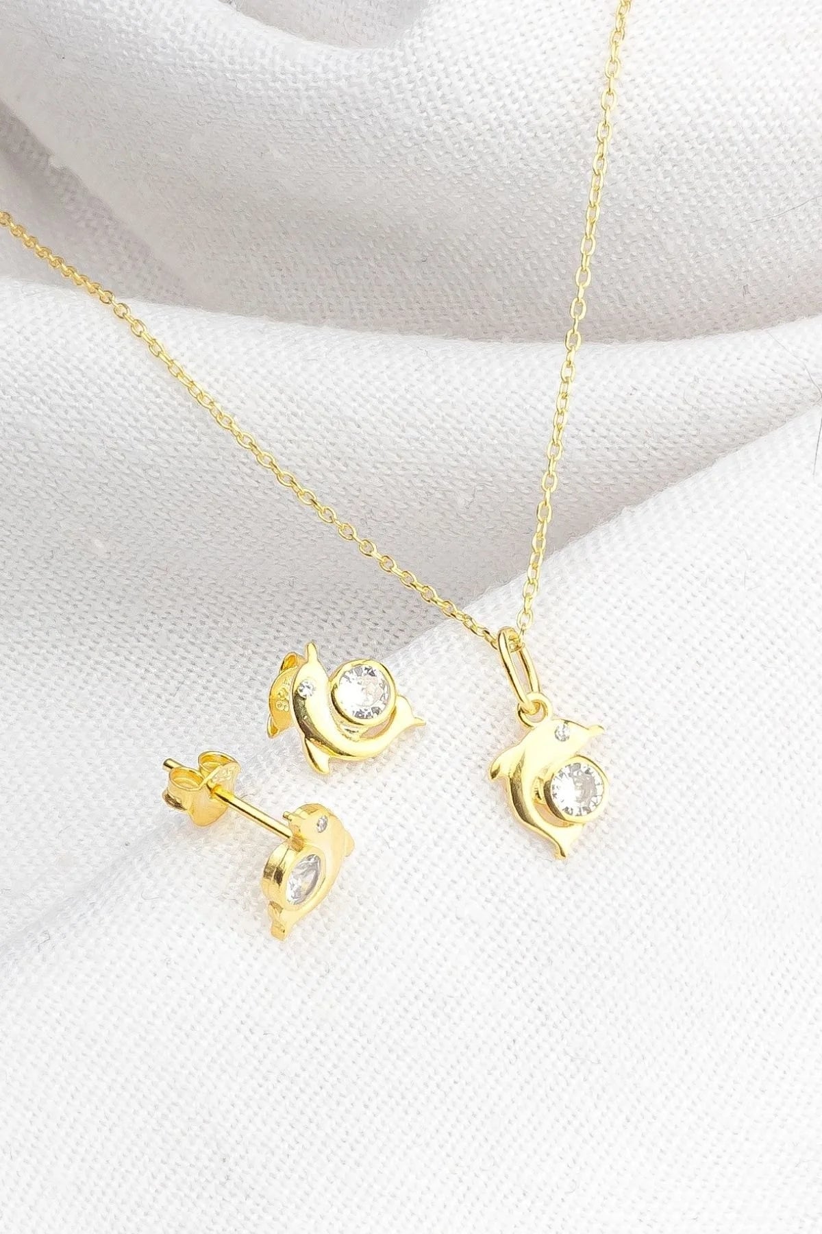 Yunuslu 925 Ayar Altın Kaplama Gümüş Set