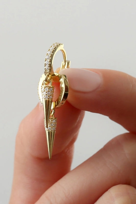 Elegant 925 Ayar Altın Kaplama Gümüş Küpe