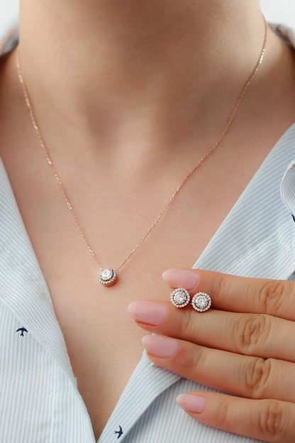 Pırlanta Model 925 Ayar Altın Kaplama Gümüş Set – 3