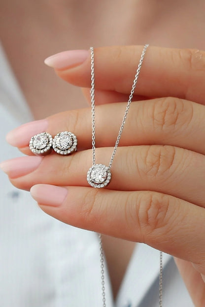 Pırlanta Model 925 Ayar Altın Kaplama Gümüş Set – 2