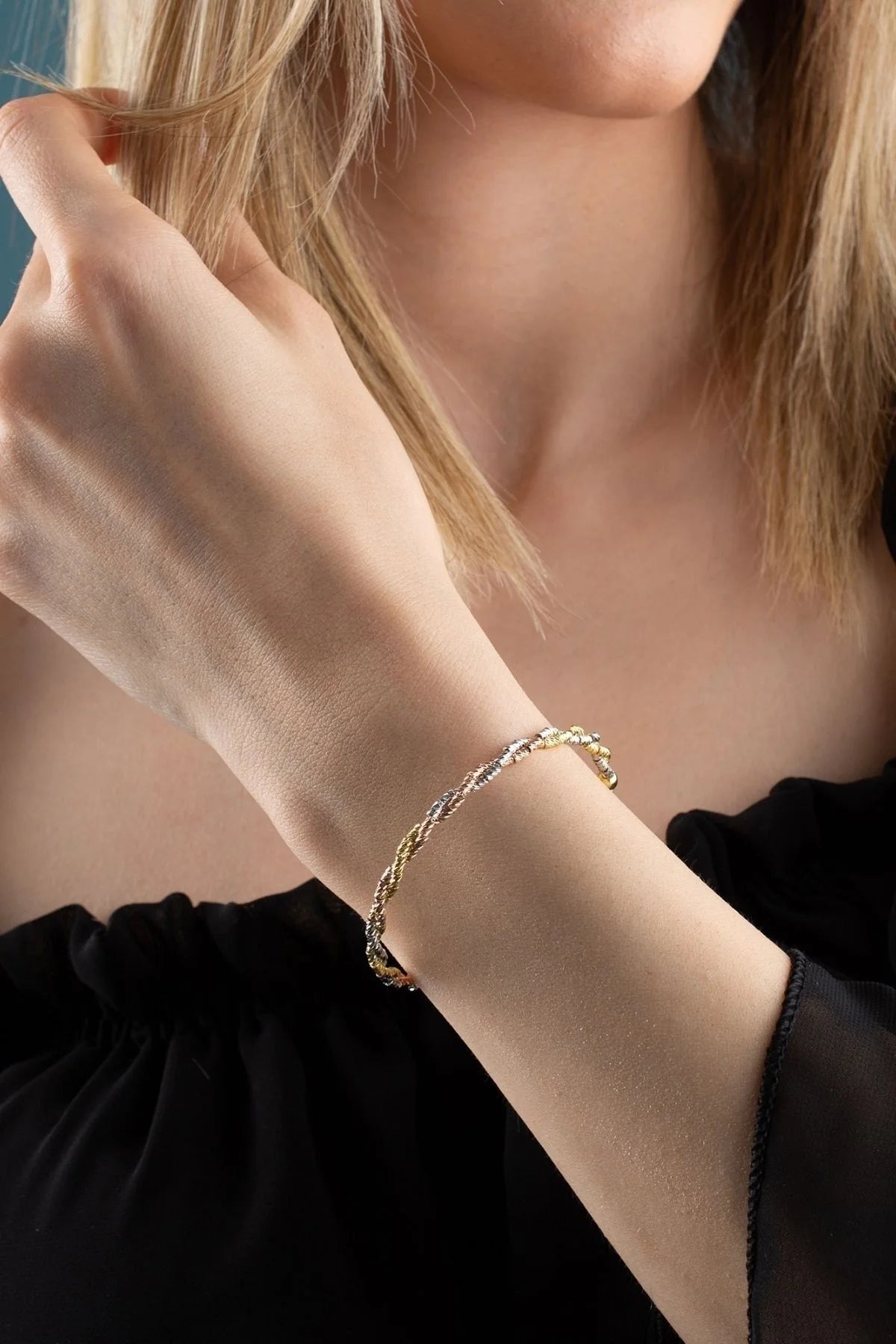 Dorika 925 Ayar Rose Kaplama Gümüş Bileklik – 12