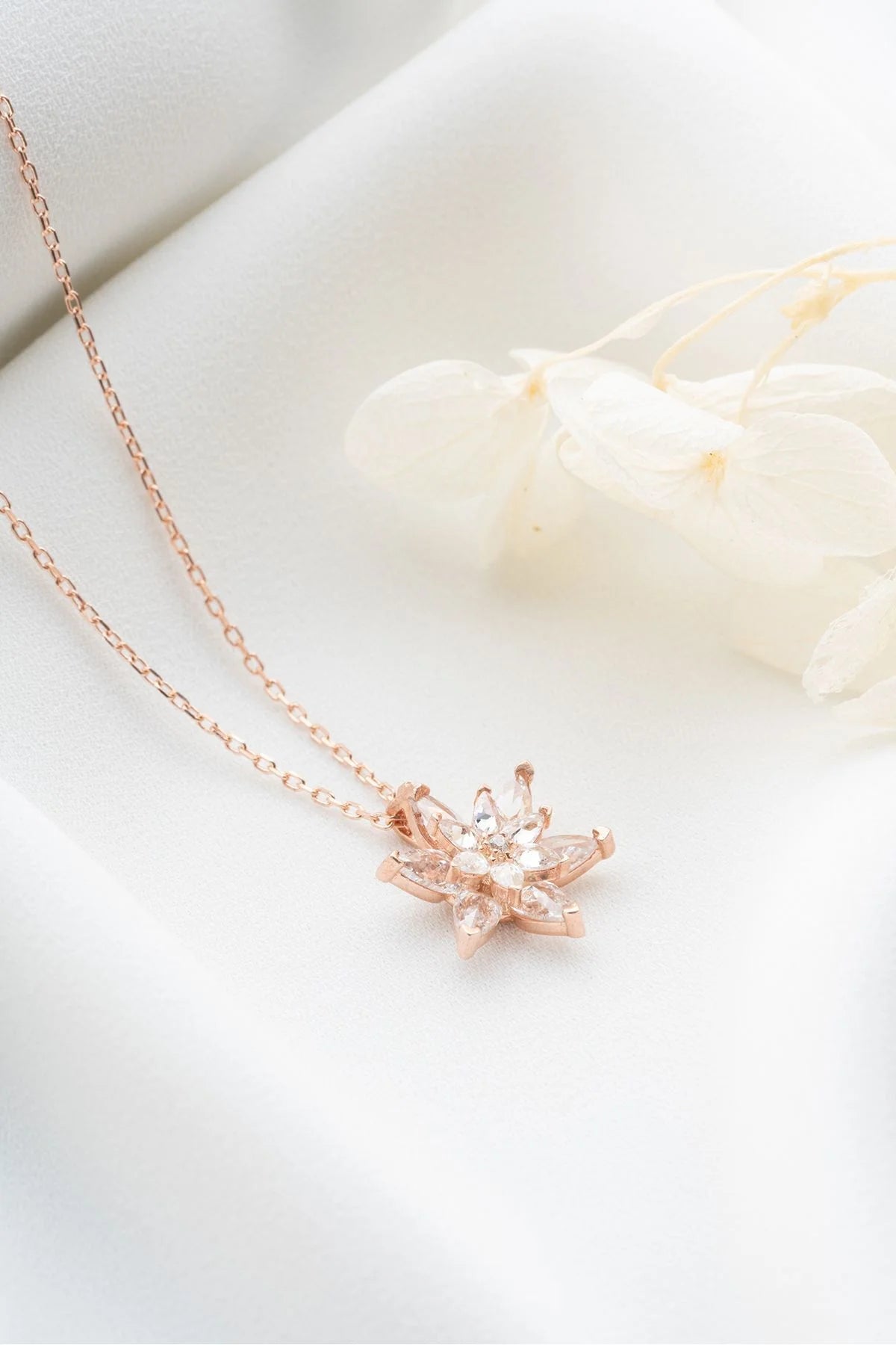 Lotus Çiçeği 925 Ayar Rose Kaplama Gümüş Kolye – 5