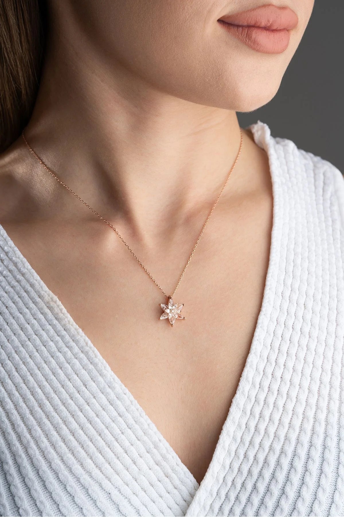 Lotus Çiçeği 925 Ayar Rose Kaplama Gümüş Kolye – 5