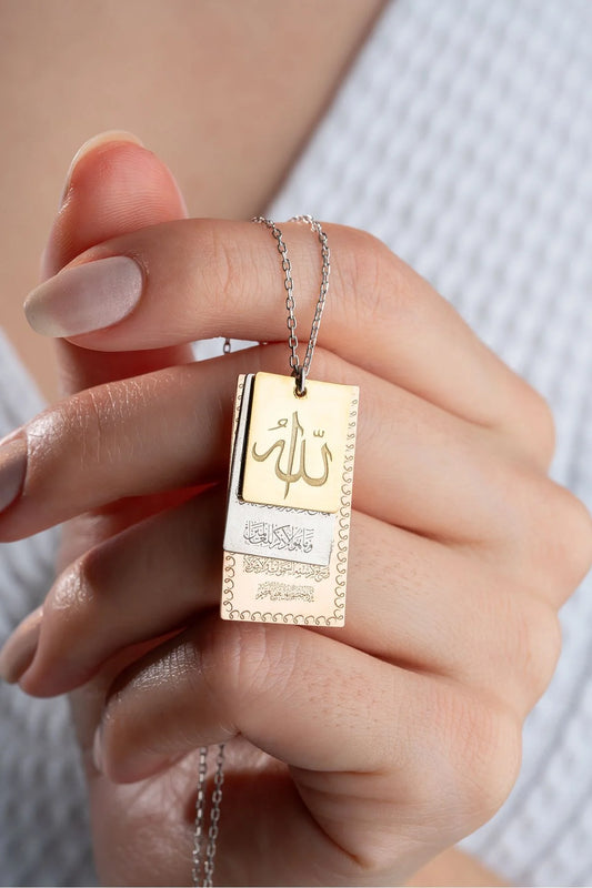 Dualı Allah Lafzı 925 Ayar Gümüş Kolye