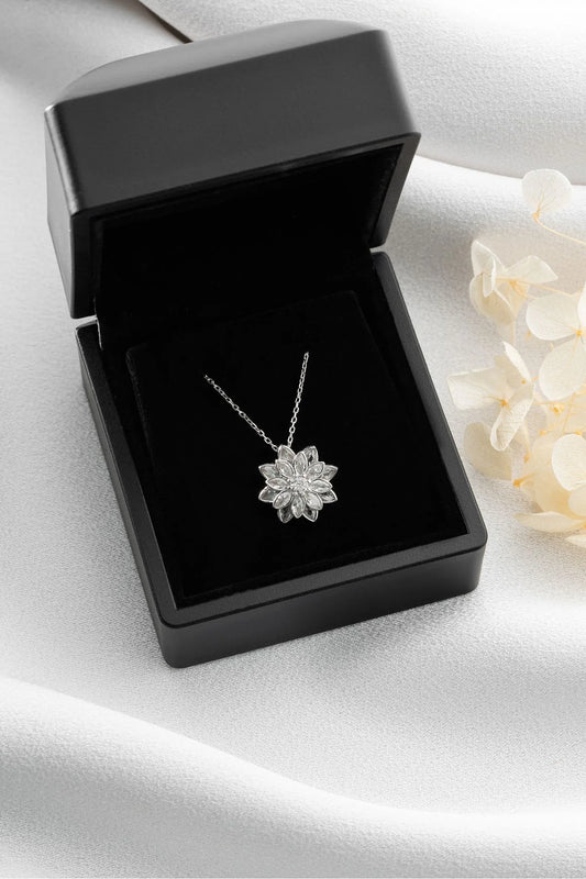 Lotus Çiçeği 925 Ayar Gümüş Kolye – 6