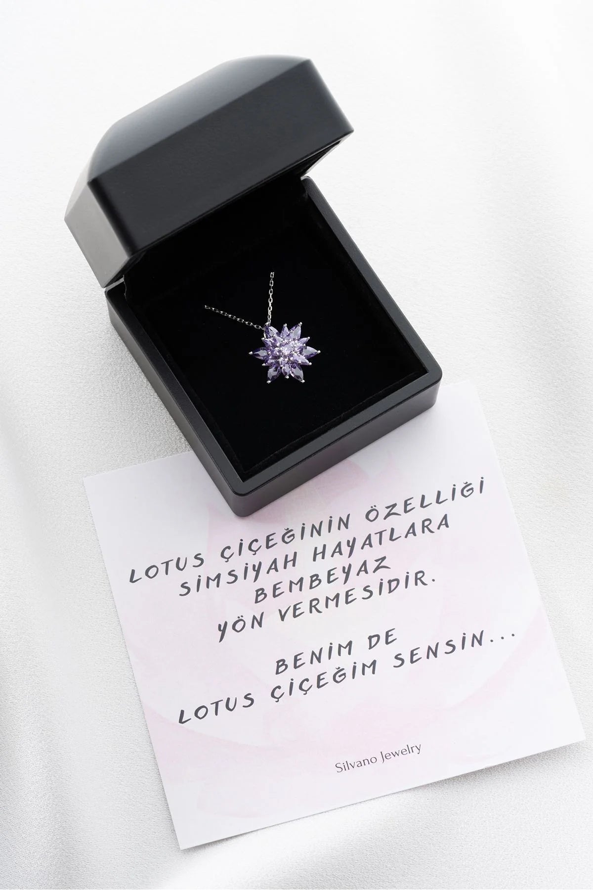 Lotus Çiçeği 925 Ayar Gümüş Kolye – 8