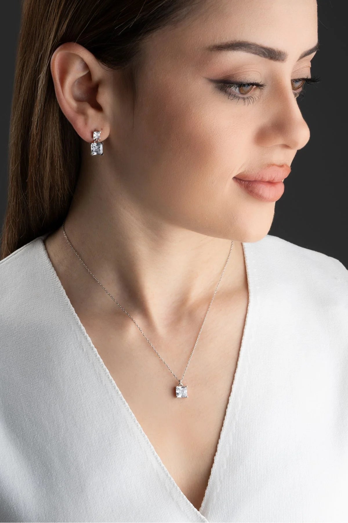 Baget Taşlı 925 Ayar Gümüş Set – 2