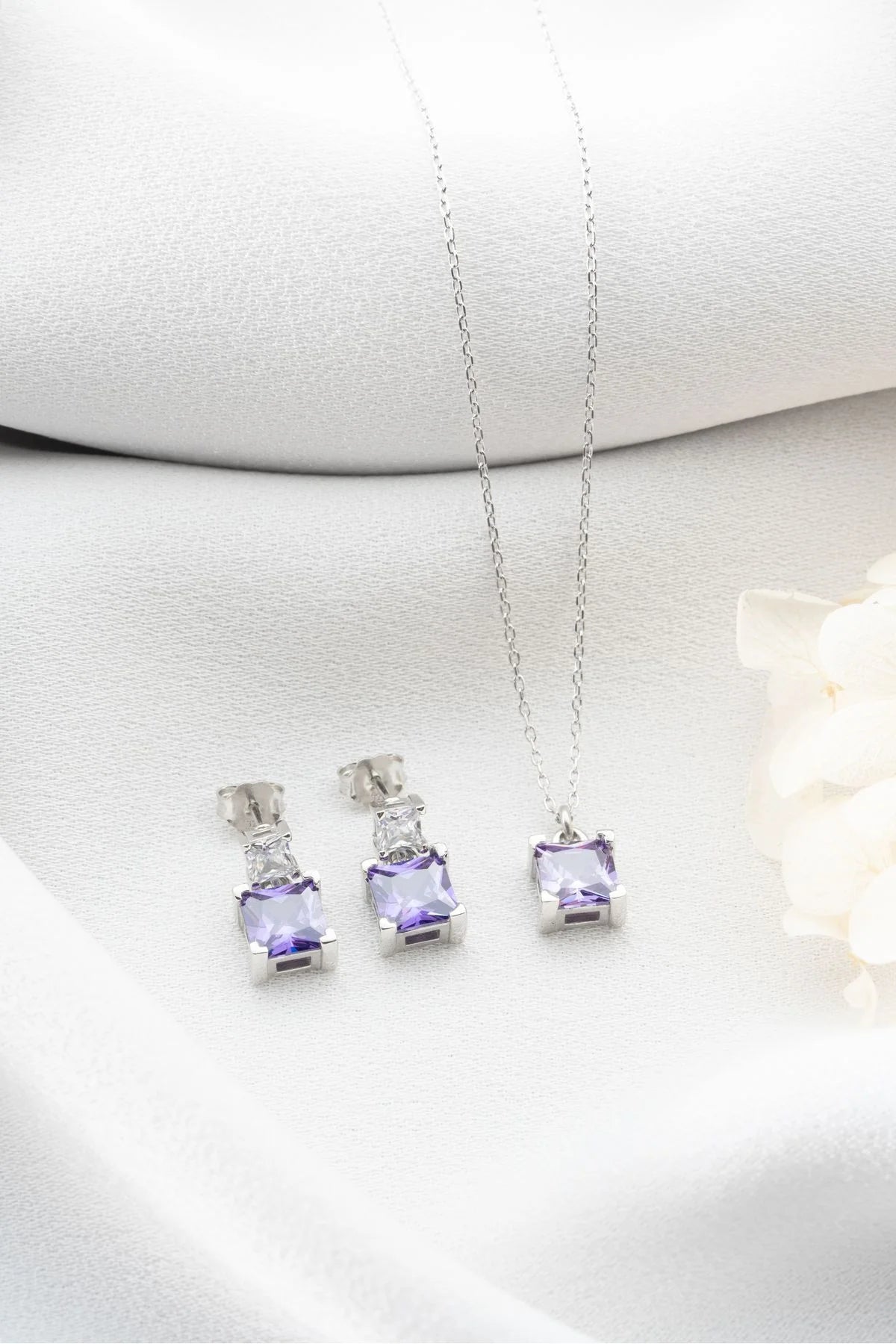 Baget Taşlı 925 Ayar Gümüş Set – 2
