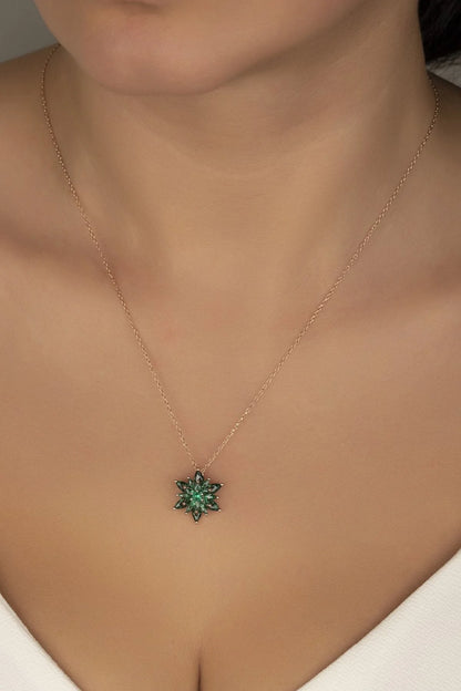 4 Katman Lotus Çiçeği 925 Ayar Rose Kaplama Gümüş Kolye – 2