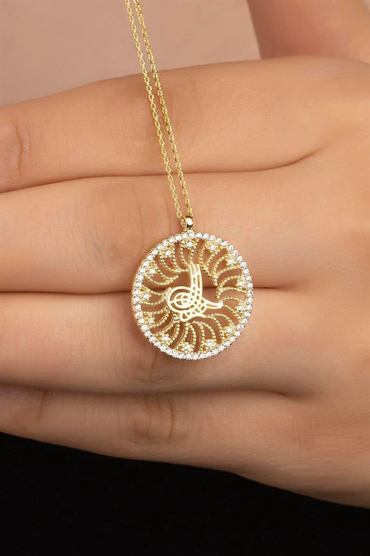 Tuğralı 925 Ayar Gümüş Kolye
