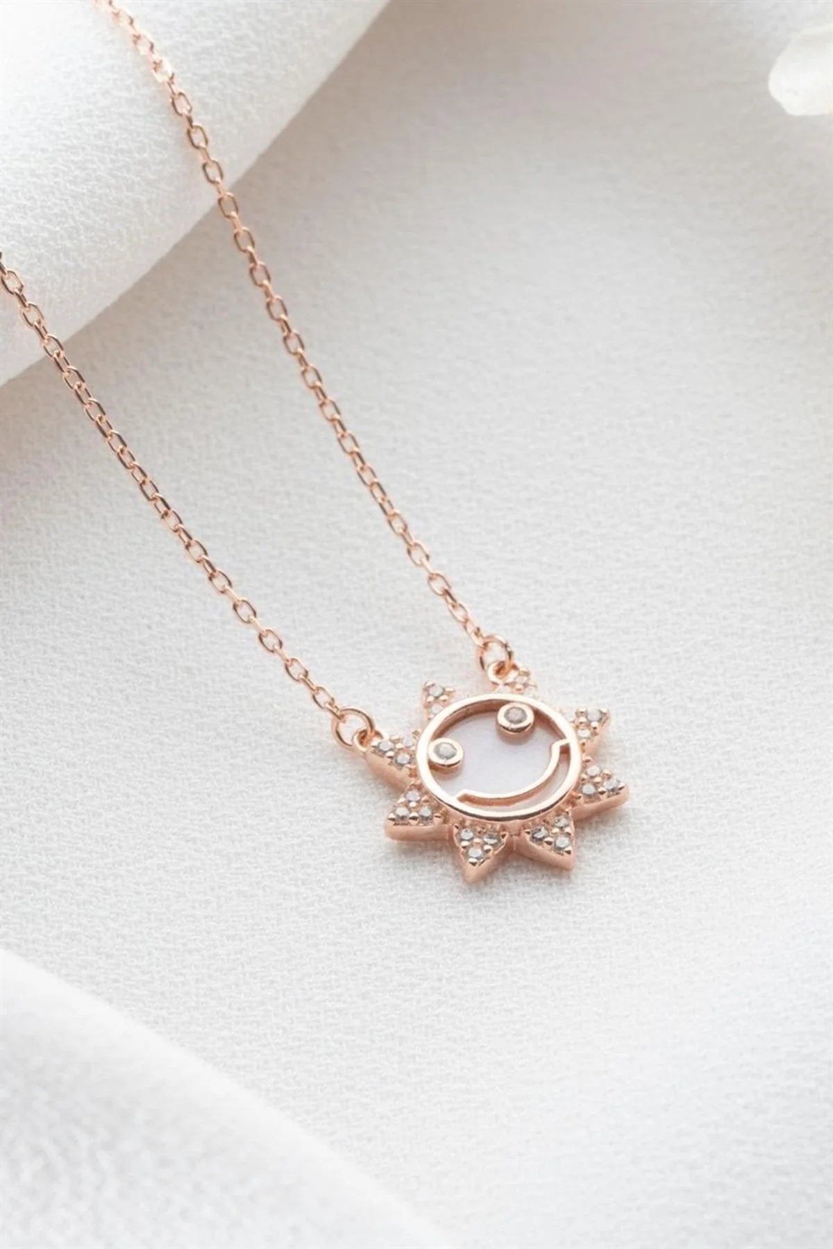 Güneş 925 Ayar Rose Kaplama Gümüş Kolye – 2
