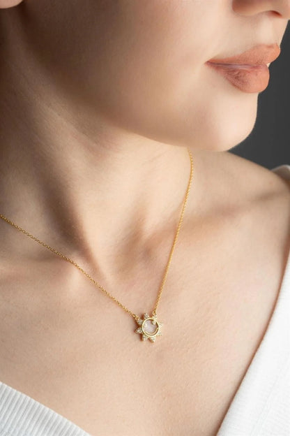 Güneş 925 Ayar Rose Kaplama Gümüş Kolye – 2