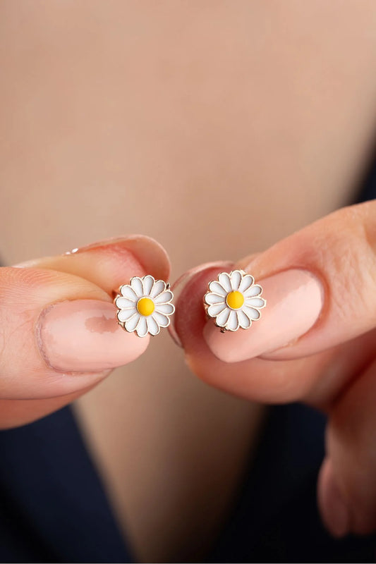 Papatya 925 Ayar Rose Kaplama Gümüş Küpe