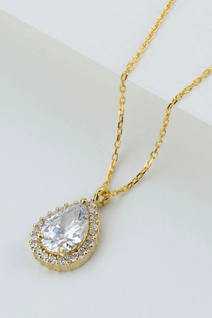 Damla 925 Ayar Altın Kaplama Gümüş Kolye