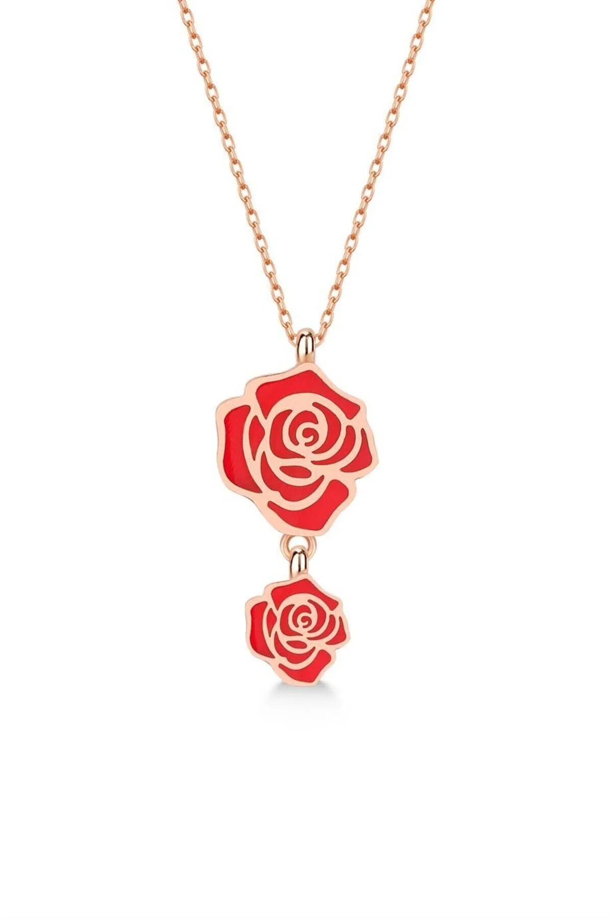 Güllü 925 Ayar Rose Kaplama Gümüş Kolye