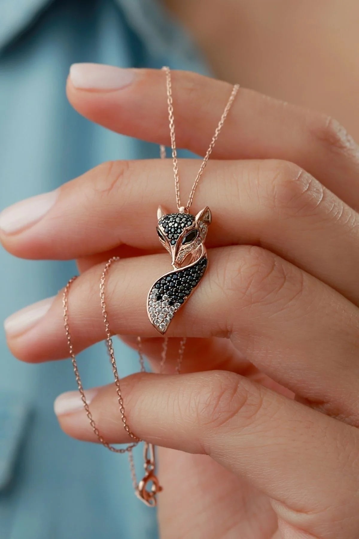 Tilki 925 Ayar Altın Kaplama Gümüş Kolye