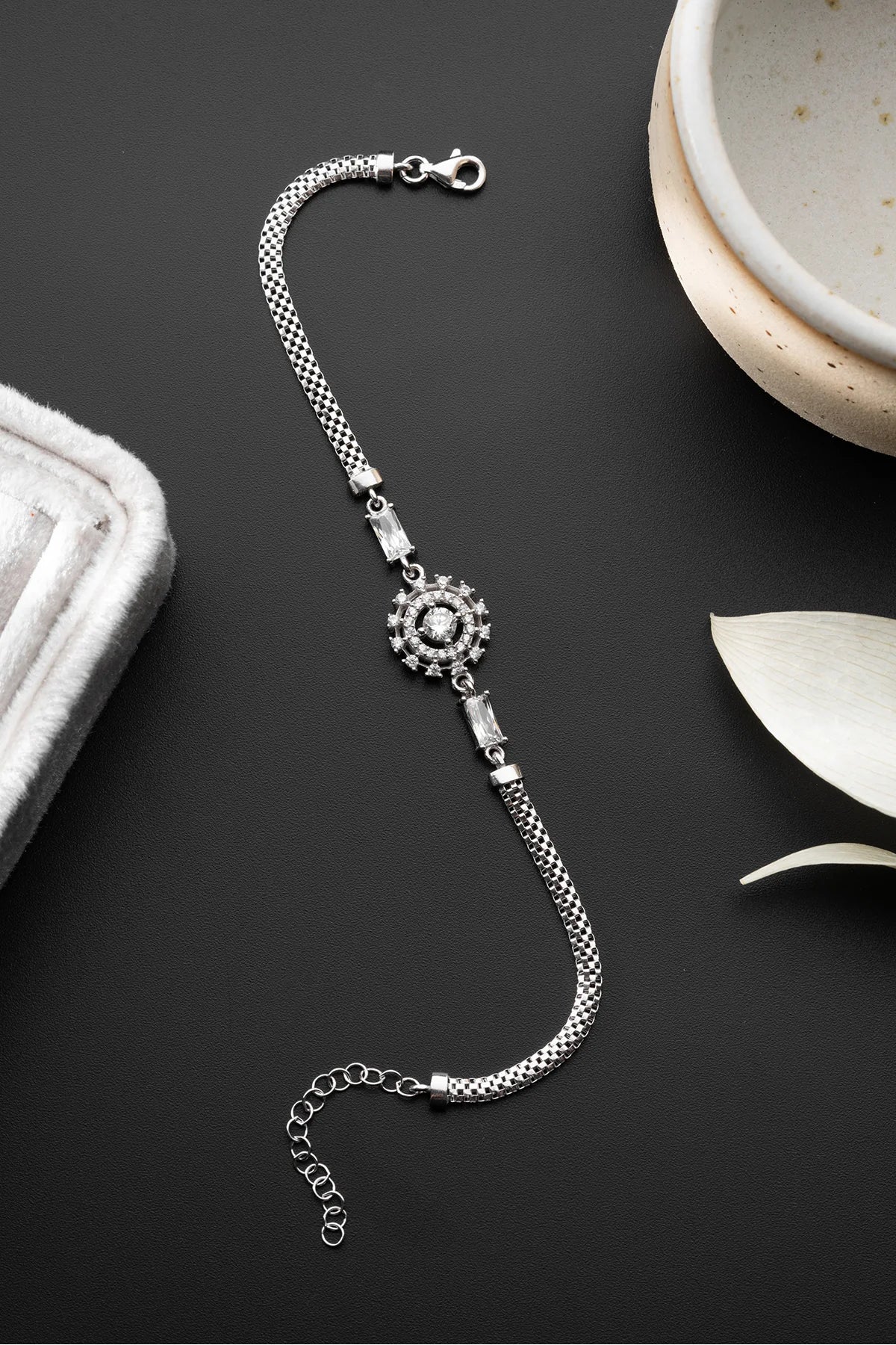 Taşlı Trend 925 Ayar Gümüş Bileklik – 2