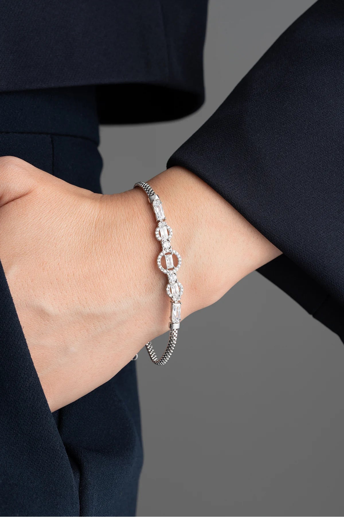 Zirkon Taşlı Trend 925 Ayar Gümüş Bileklik – 3