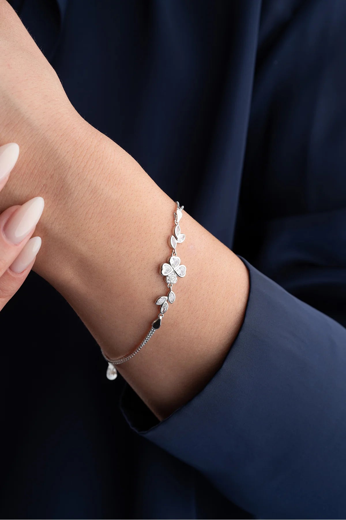 Yaprak Yonca 925 Ayar Gümüş Bileklik