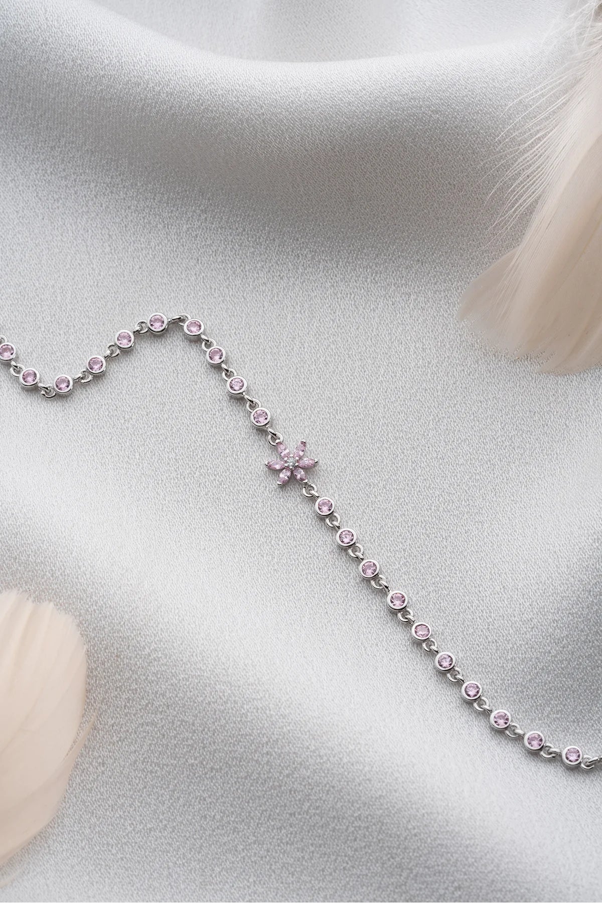 Taşlı Lotus Su Yolu 925 Ayar Gümüş Bileklik – 3