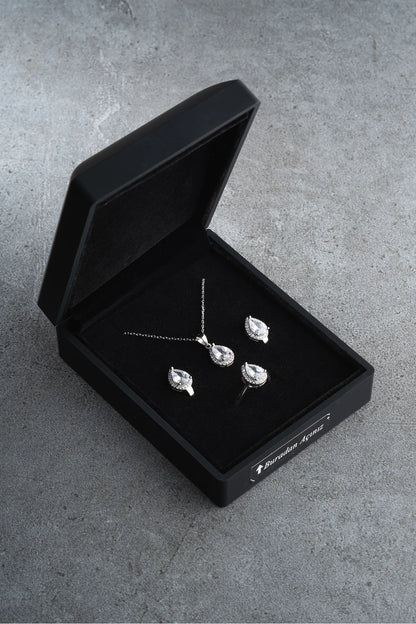 Damla Taşlı 925 Ayar Gümüş Set