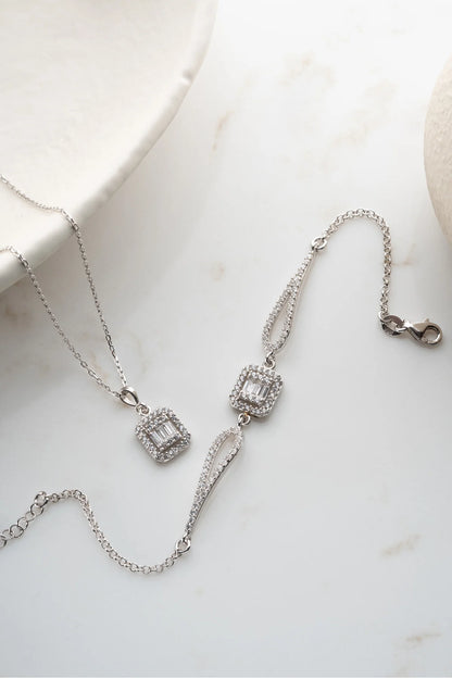 Baget Taşlı 925 Ayar Gümüş Set – 4