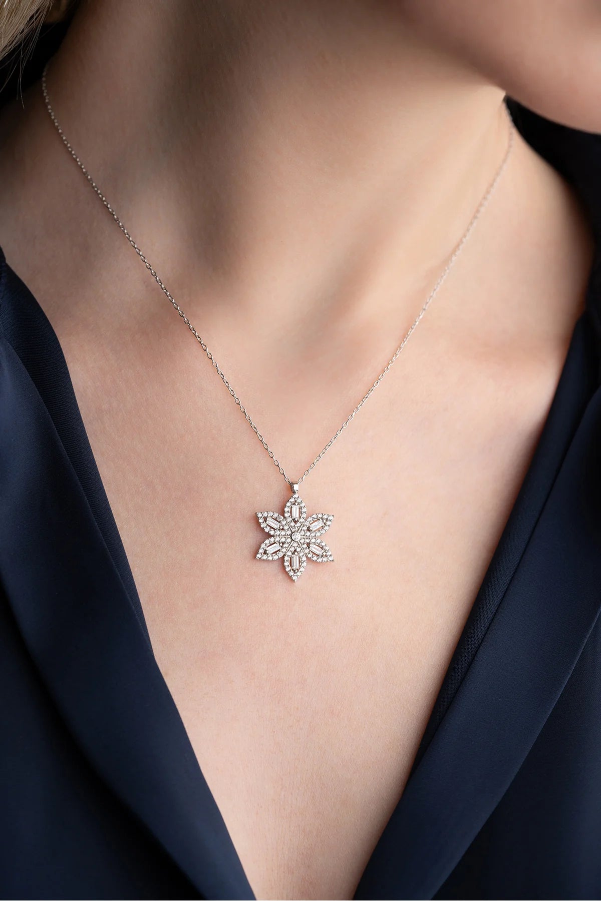 Lotus Çiçeği 925 Ayar Gümüş Kolye – 9