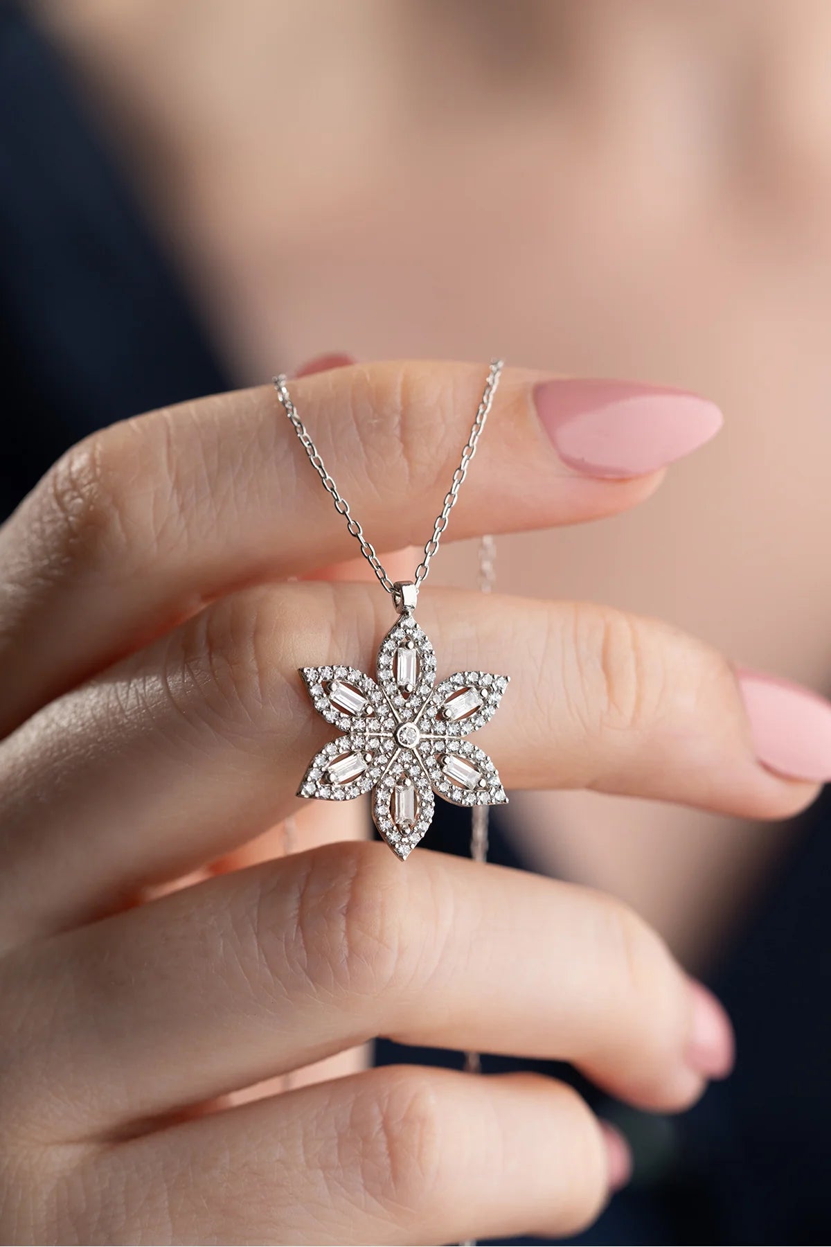 Lotus Çiçeği 925 Ayar Gümüş Kolye – 9