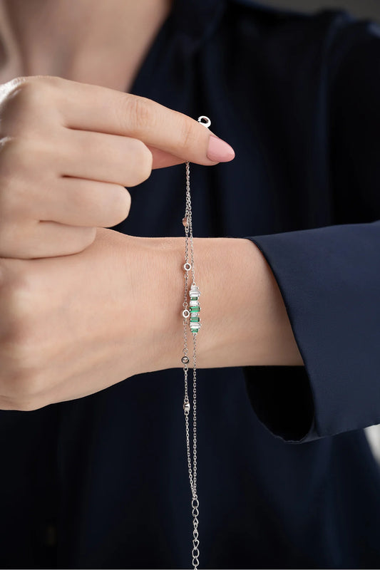 Baget Taşlı 925 Ayar Gümüş Bileklik – 4