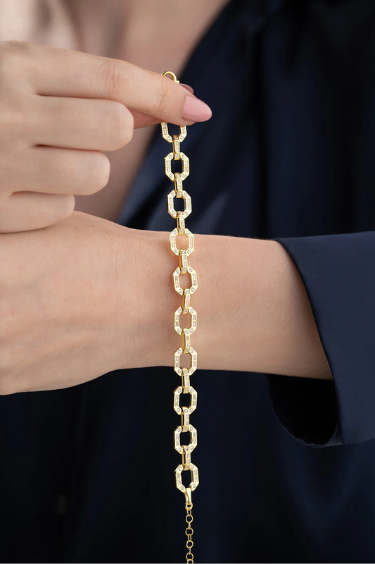 Trend 925 Ayar Altın Kaplama Gümüş Bileklik – 9