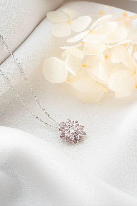 Lotus Çiçeği 925 Ayar Gümüş Kolye – 5