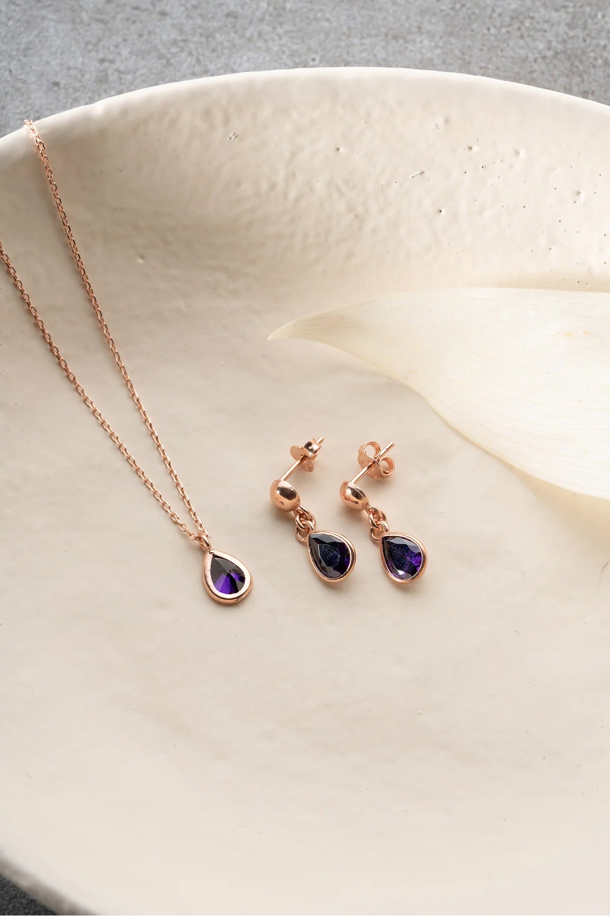 Amatis Taşlı Damla 925 Ayar Gümüş Set – 2