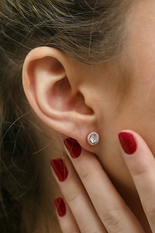 Tek Taşlı 925 Ayar Gümüş Damla Küpe - ÖzelSen