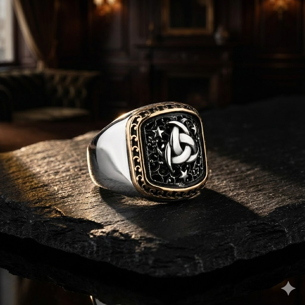 El İşçiliği Zirkon Detaylı Gizemli Teşkilat-ı Mahsusa Gümüş Yüzük