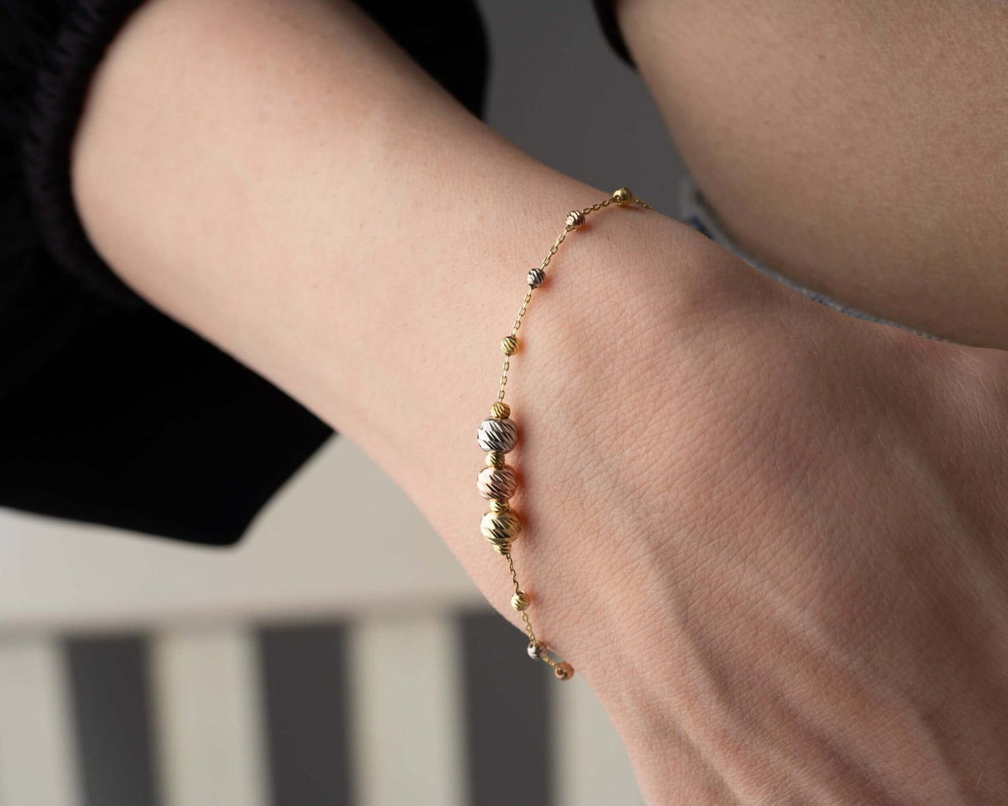 Üç Renk Toplu 925 Ayar Gümüş Dorika Bileklik - ÖzelSen