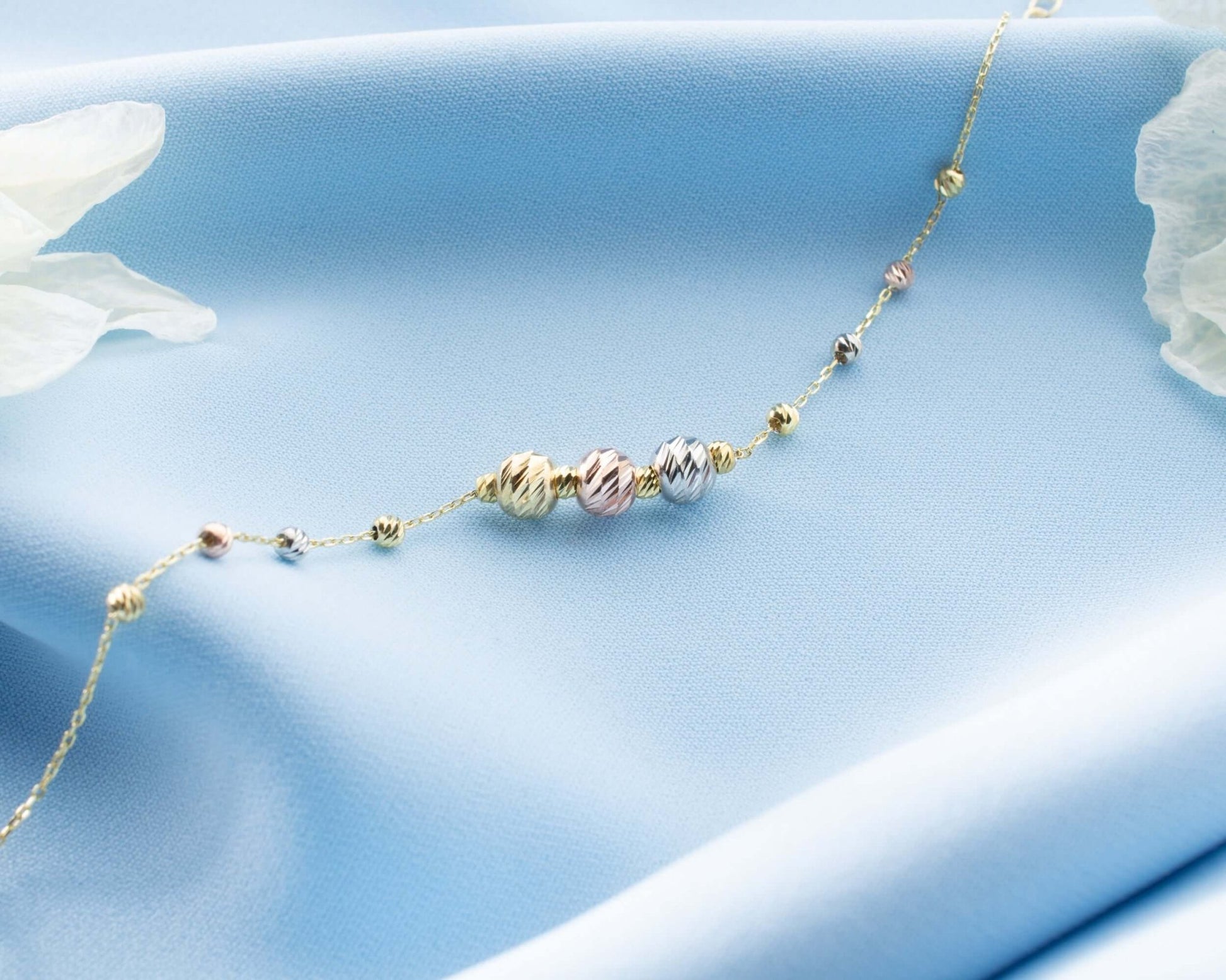 Üç Renk Toplu 925 Ayar Gümüş Dorika Bileklik - ÖzelSen