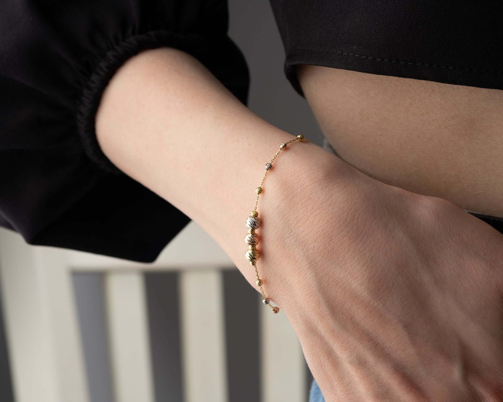 Üç Renk Toplu 925 Ayar Gümüş Dorika Bileklik - ÖzelSen