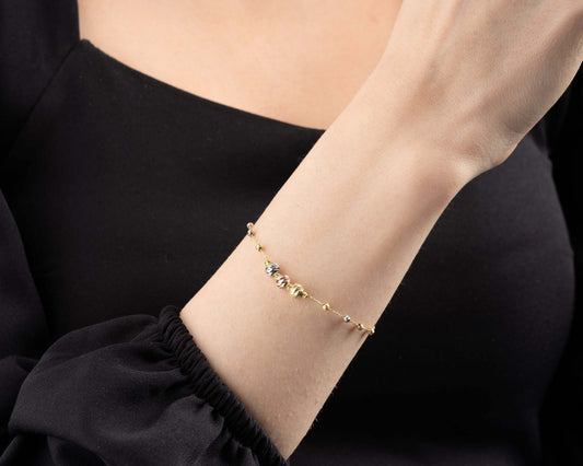 Üç Renk Toplu 925 Ayar Gümüş Dorika Bileklik - ÖzelSen