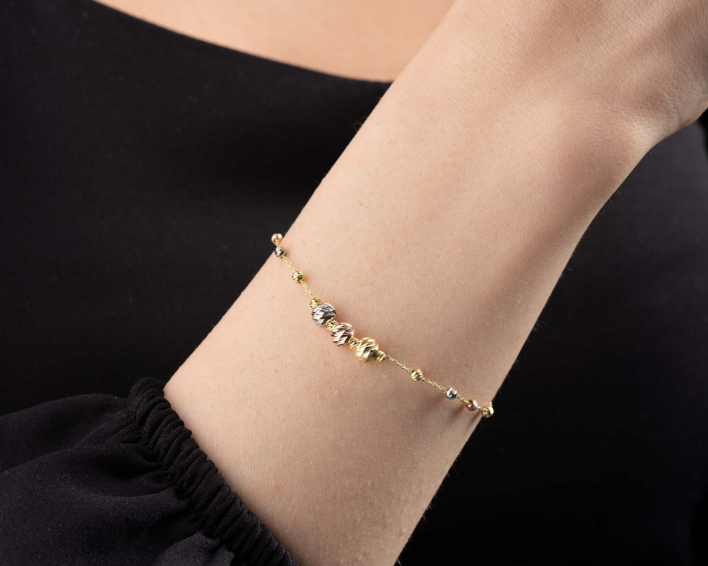 Üç Renk Toplu 925 Ayar Gümüş Dorika Bileklik - ÖzelSen