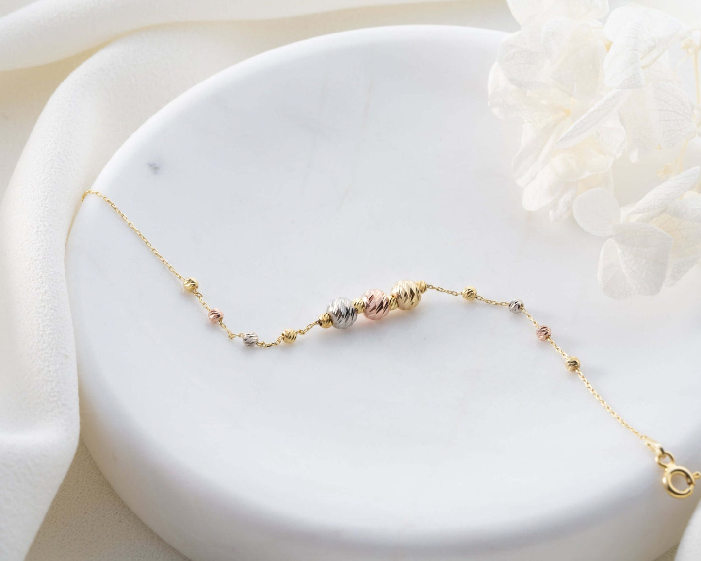 Üç Renk Toplu 925 Ayar Gümüş Dorika Bileklik - ÖzelSen